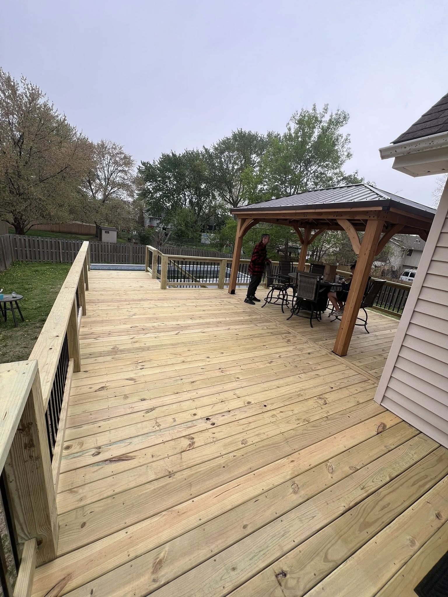 Backyard deck with cedar gazebo, Blue Springs
